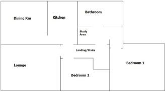 Large 2 bedroom penthouse flat in Buxton floorplan